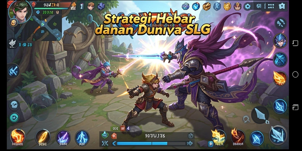 Screenshot 9ZK menampilkan aksi pertempuran menarik dalam game SLG.
