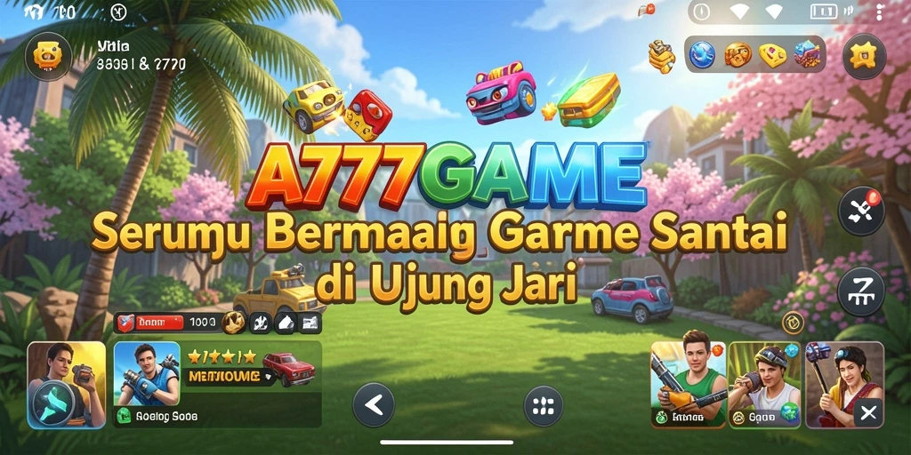 Screenshot utama A777GAME menampilkan gameplay casual yang seru.