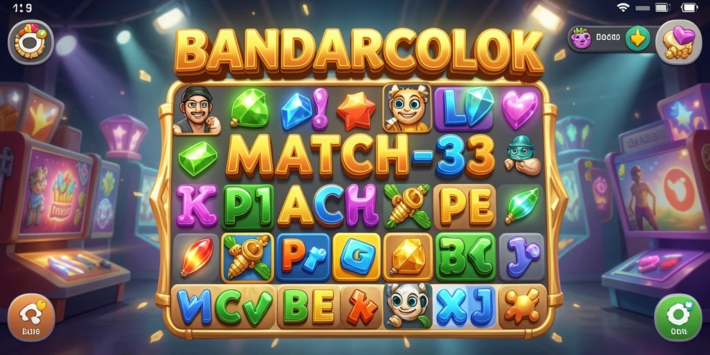 Tampilan gameplay Match-3 yang seru dan menantang dari BANDARCOLOK.