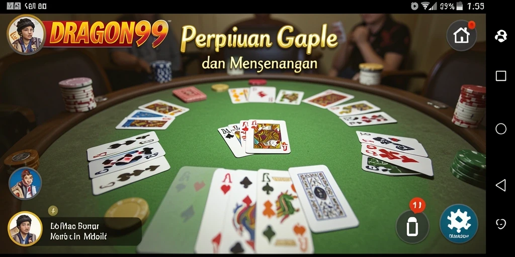 Screenshot gameplay <strong>DRAGON99</strong> menunjukkan keseruan bermain Gaple bersama teman.