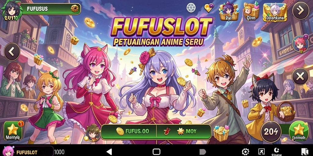 Screenshot gameplay FUFUSLOT menampilkan karakter Anime yang beraksi.