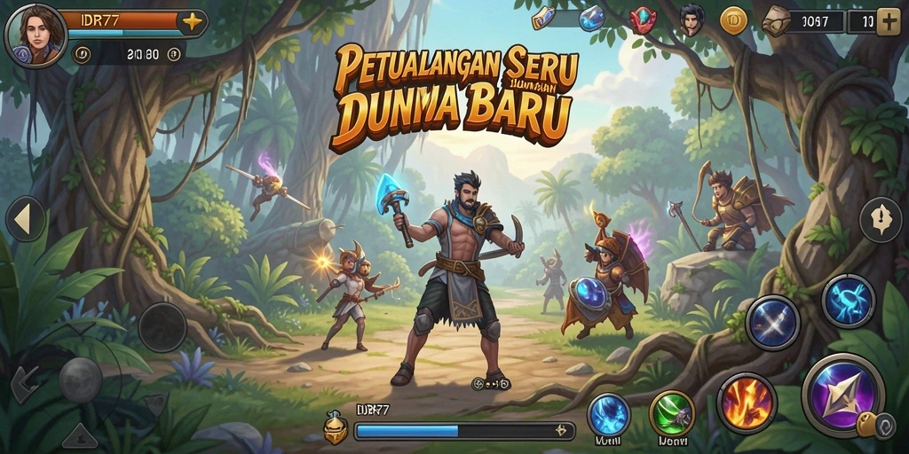 Tampilan gameplay IDR77 dengan petualangan seru dan tantangan mendebarkan.