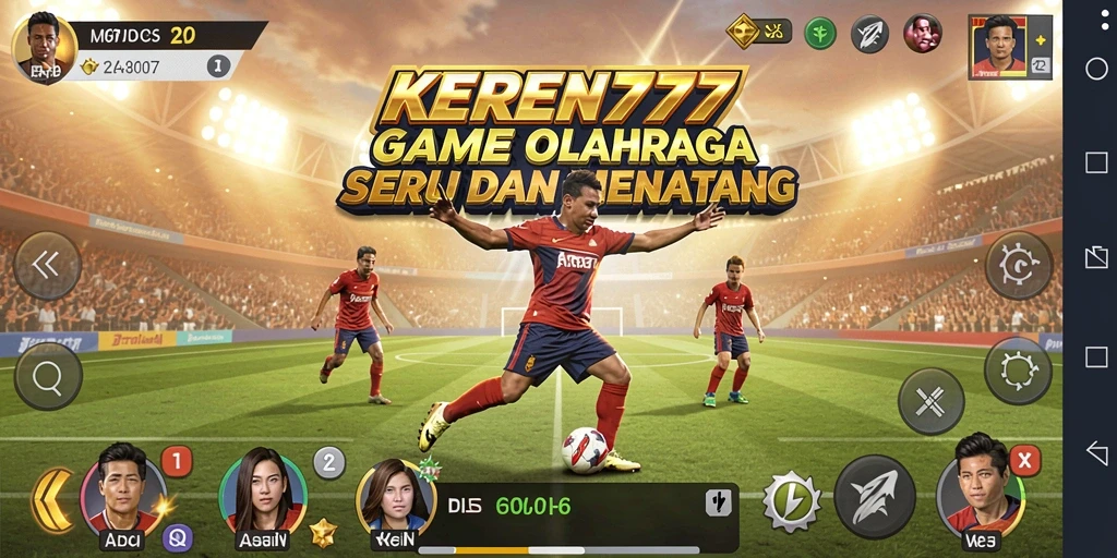 Screenshot utama KEREN777 menampilkan aksi seru dalam permainan olahraga.