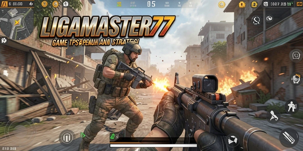 Tampilan aksi seru dalam gameplay LIGAMASTER77.