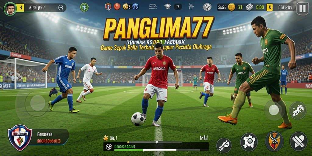 Tampilan gameplay seru permainan sepak bola PANGLIMA77.