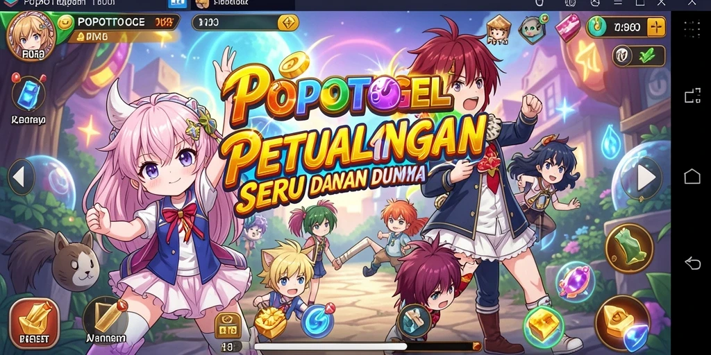 Screenshot utama POPOTOGEL menampilkan karakter Anime yang sedang beraksi.
