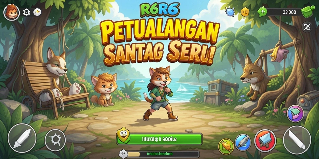 Tampilan gameplay <strong>R6R6</strong> yang penuh warna dan seru.