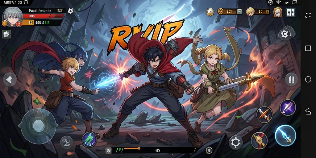 Tampilan dinamis gameplay Anime di RVIP yang mengasyikkan.