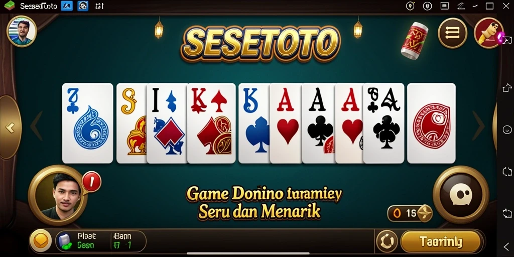 Tampilan gameplay seru SESETOTO dalam permainan Domino.