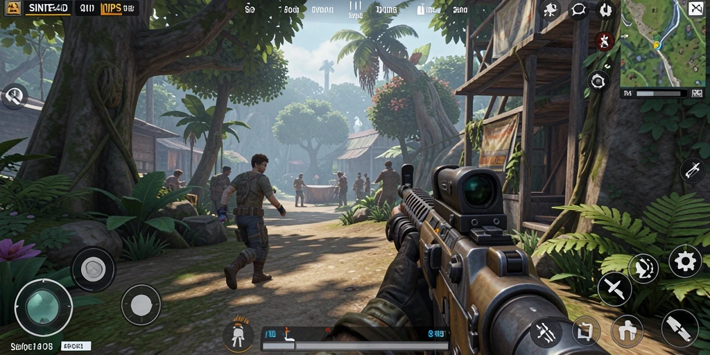 Screenshot gameplay <strong>SINTE4D</strong> menampilkan aksi menembak yang mendebarkan.