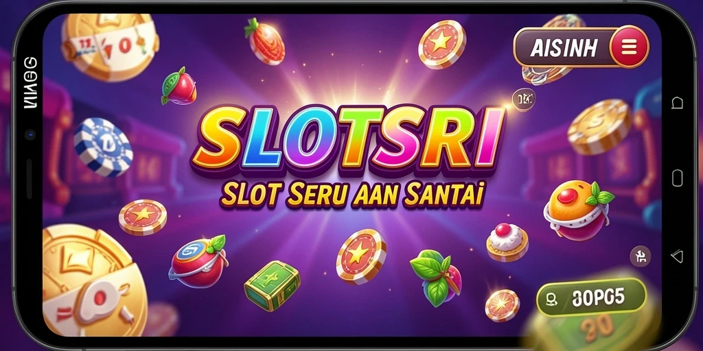Screenshot gameplay SLOTSRI menampilkan mesin slot yang cerah dan menghibur.