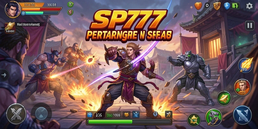 Visual pertarungan mendebarkan di SP777 dengan aksi karakter yang dinamis.