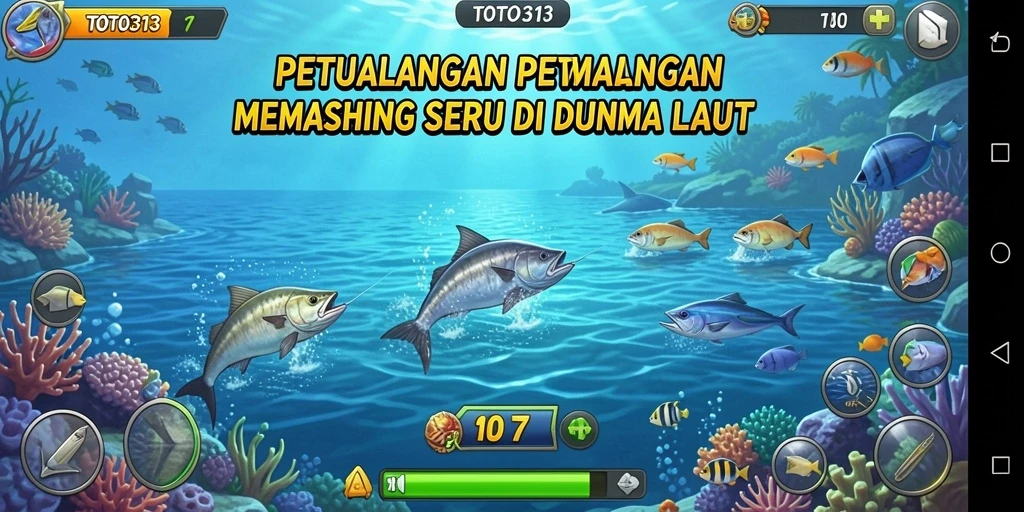 Screenshot gameplay TOTO313 menampilkan pengalaman memancing seru.