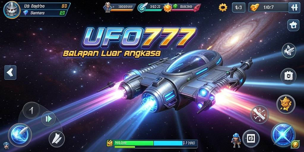 Screenshot utama UFO777 menampilkan serunya balapan luar angkasa dengan pesawat UFO.