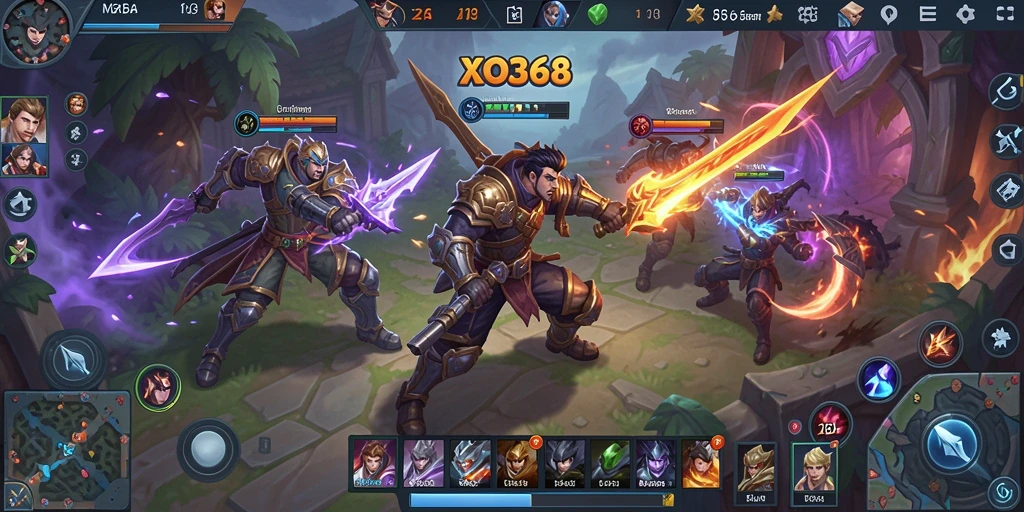 Tampilan gameplay seru dari XO368 saat pertempuran sengit.